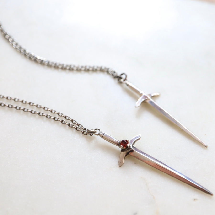 Silver Courage Sword Necklace