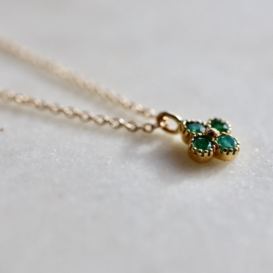 Emerald Four Leaf Clover Necklace