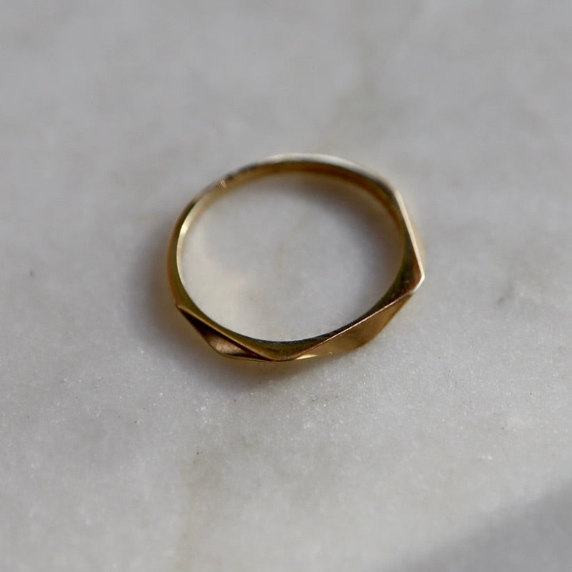 Gold Faceted Band Ring