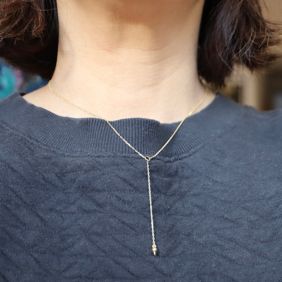 Gold Drop Lariat Necklace