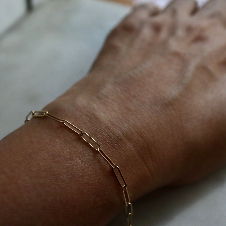 Rectangular Link Gold Bracelet