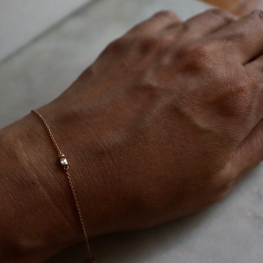 Solitary Baguette Diamond Bracelet