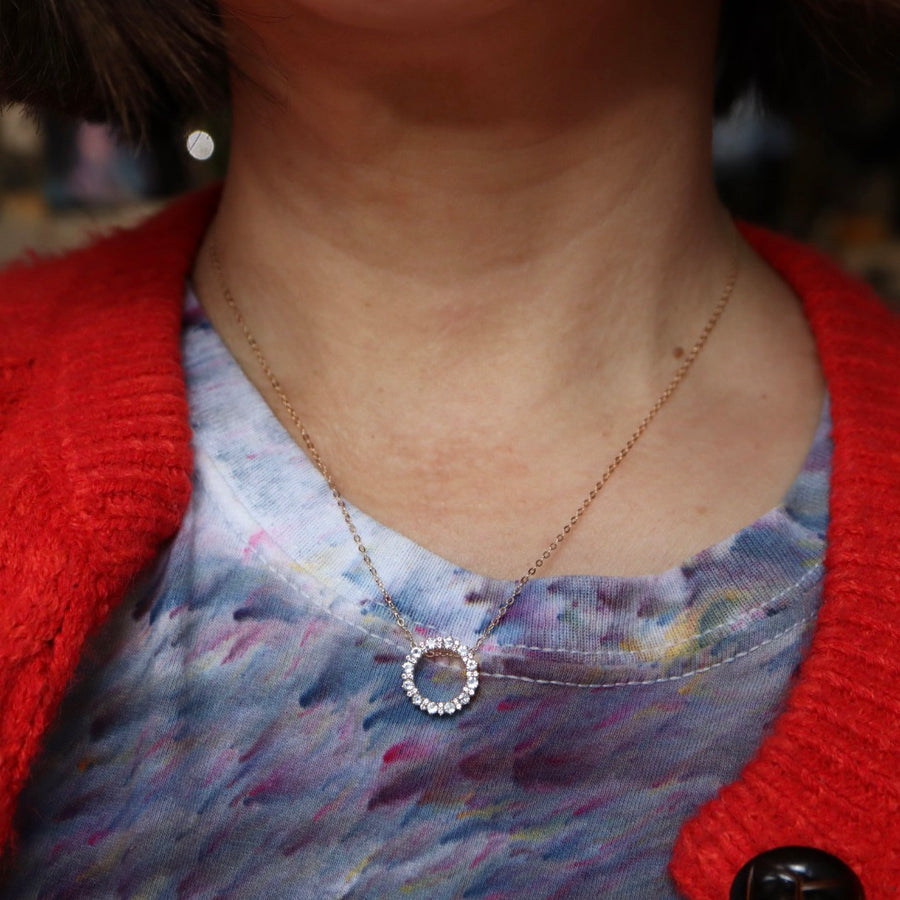 Aquamarine and White Topaz Wreath Necklace