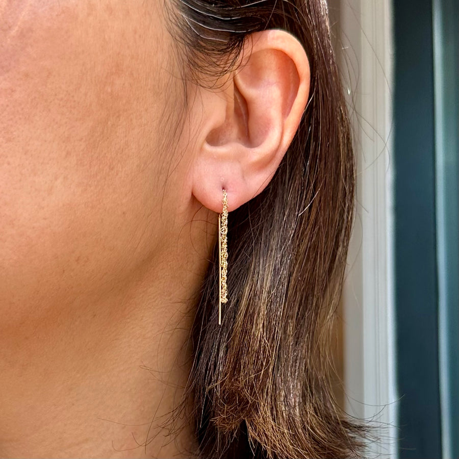 Kimi Thread Through Braided Earrings - Gold-Plated