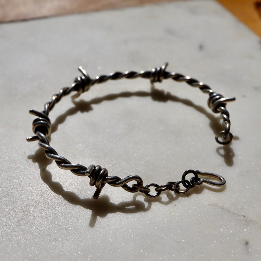 Barbed Wire Silver Bracelet