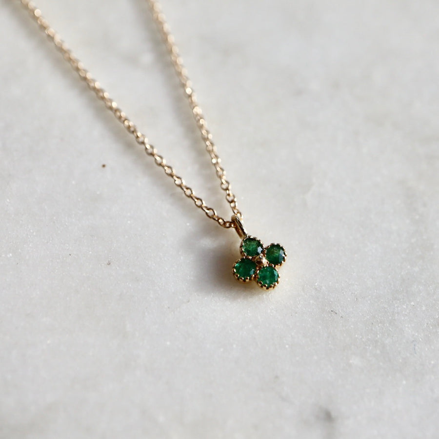 Emerald Four Leaf Clover Necklace