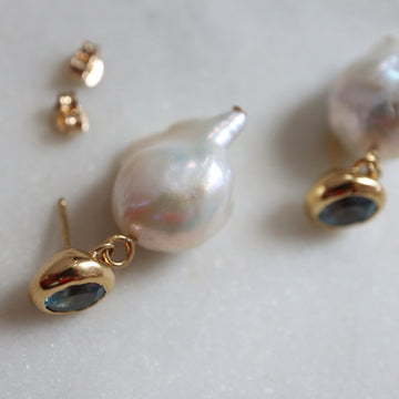 Topaz and Freshwater Pearl Oh Drops Earrings