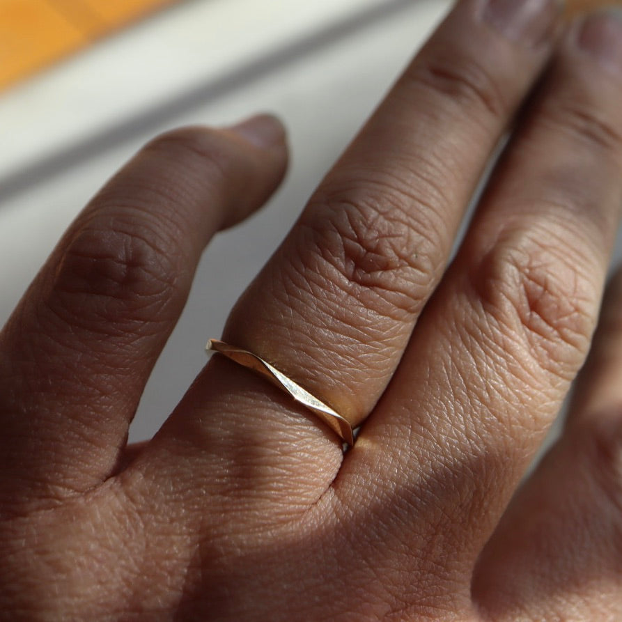 Gold Faceted Band Ring