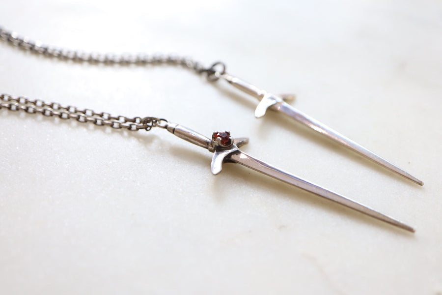 Silver Courage Sword Necklace