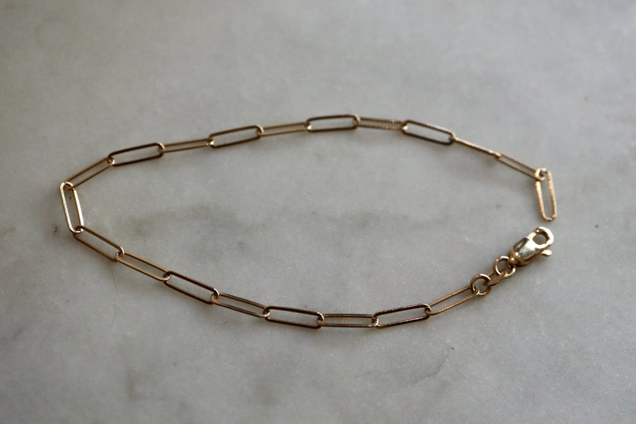 Rectangular Link Gold Bracelet