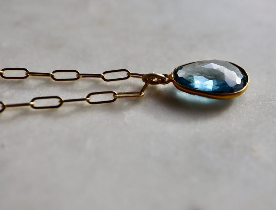 Rose Cut Aquamarine Necklace