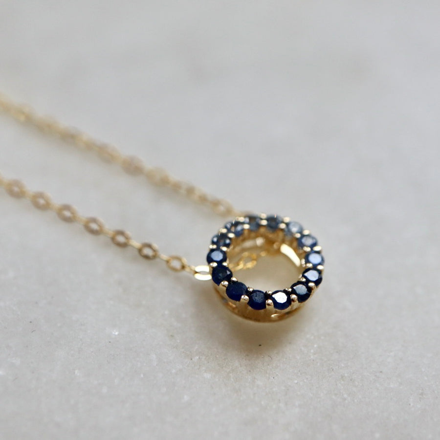 Light to Dark Sapphire Wreath Necklace