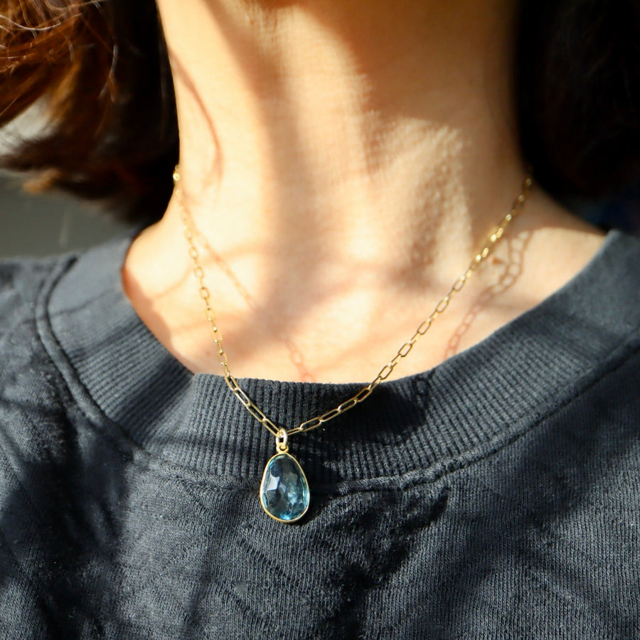 Rose Cut Aquamarine Necklace