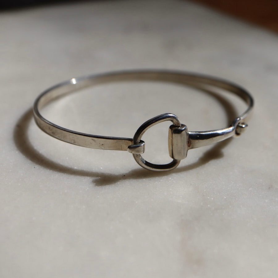 Hinged Snaffle Bit Sterling Silver Bracelet