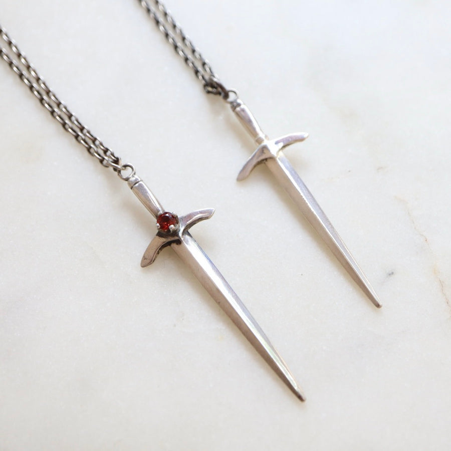 Silver Courage Sword Necklace