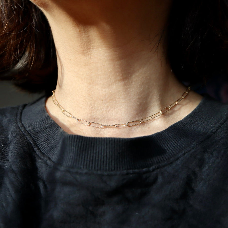 Adjustable Elongated Link Choker Necklace