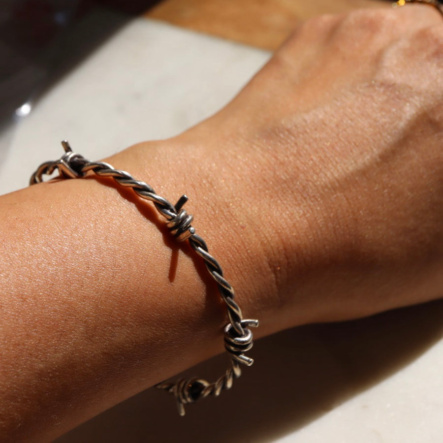 Barbed Wire Silver Bracelet