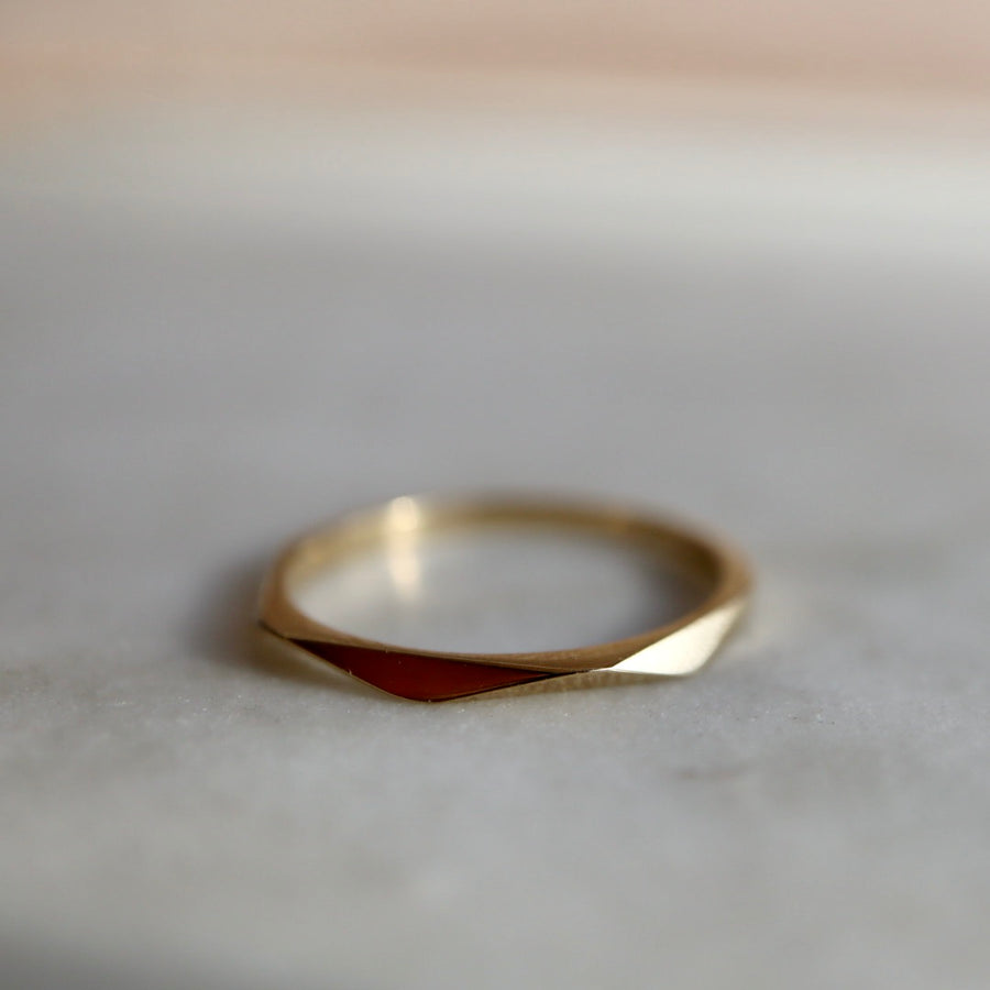 Gold Faceted Band Ring