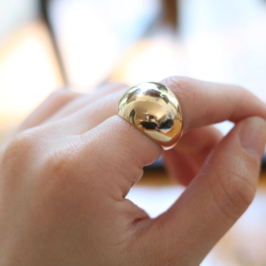 Gold Plated Silver Dome Ring • BuyArmenian Marketplace