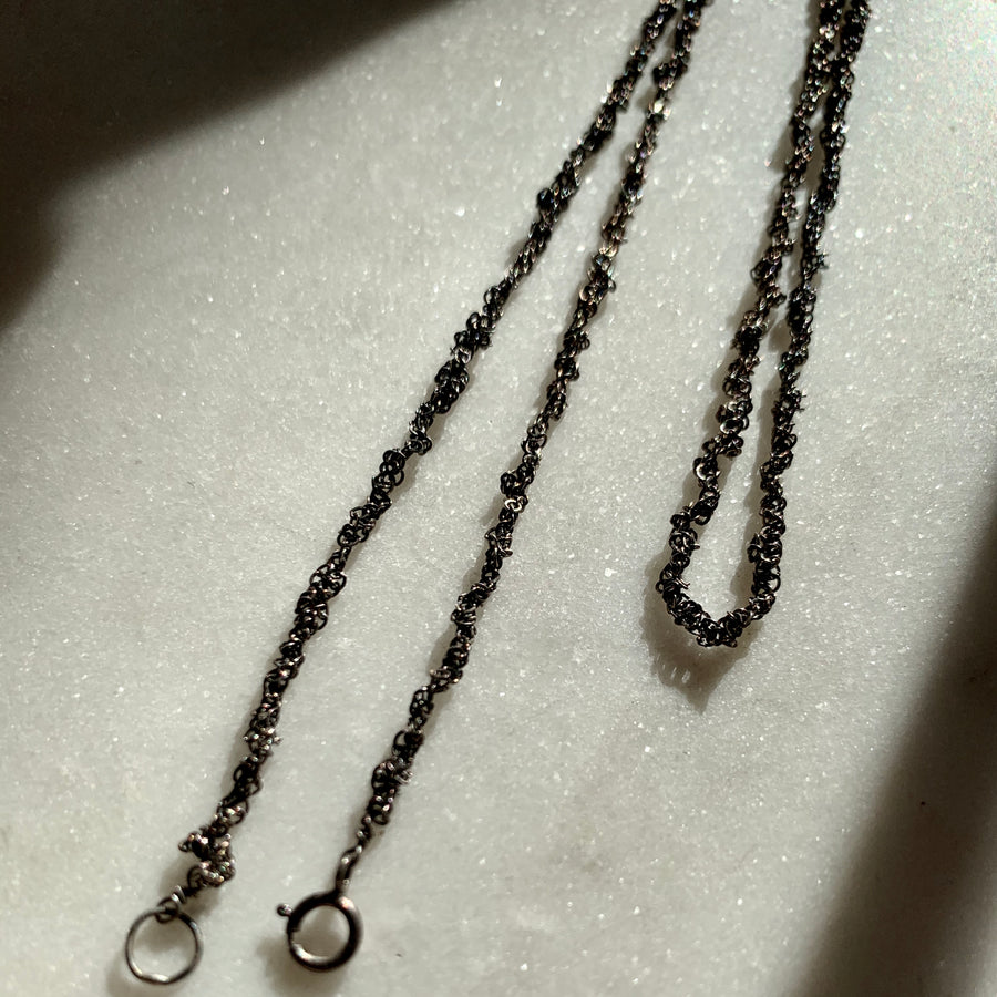 Woven Silver Chain Necklace